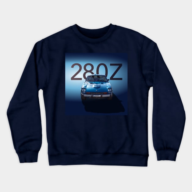 Blue Datsun 280Z Crewneck Sweatshirt by CoolCarVideos